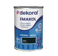 DEKORAL EMAKOL STRONG EMALIA OLEJNO-ALKIDOWA 0,9L RAL9005-HR MAT