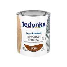 JEDYNKA DECO & PROTECT DREWNO I METAL SATYNOWY POŁYSK BRĄZOWY CIEMNY 0,7L